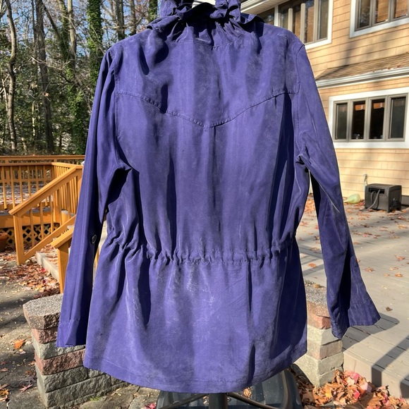SPRING SALE! Chico’s light silk jacket, royal purple. Adjustable toggles - Picture 2 of 6